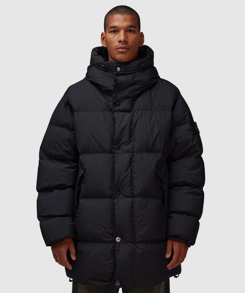 Stone Island Crinkle Reps Down Parka Jacket (Black - M) - Size M